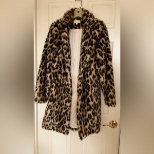 Leopard Print Faux Fur Coat